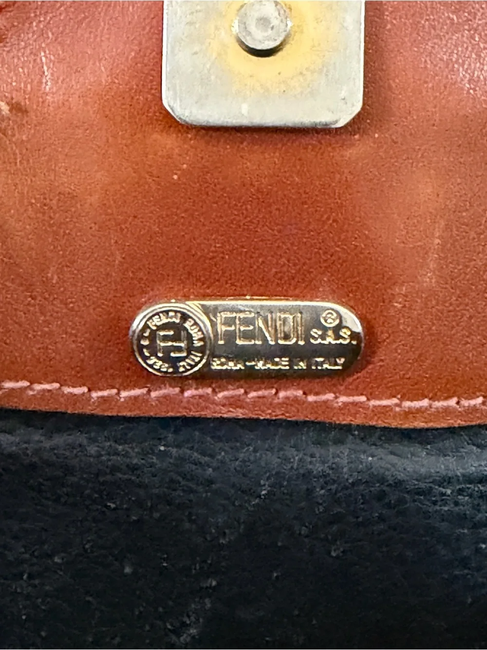 Vintage Fendi Roma Italy 1925 Pequin Stripe Envelope Clutch ⭐